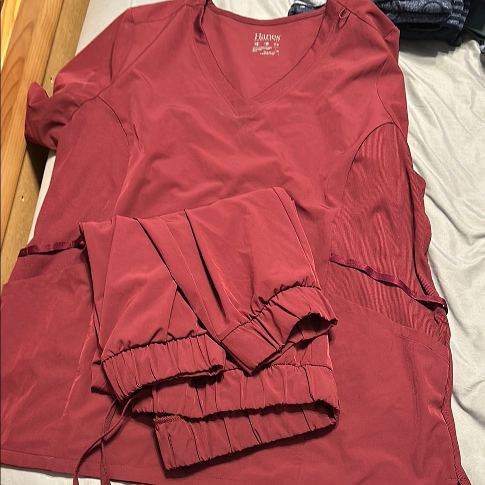Women's Red Scrub Set